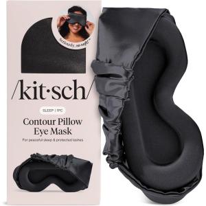 Kitsch Contour Pillow Eye Mask – Softer Than Silk Eye Masks for Sleep, Blindfold Sleep Masks for Women & Men, No Eye Pressure, Lightweight, Eye Care, Travel Essentials – Blush(Charcoal)