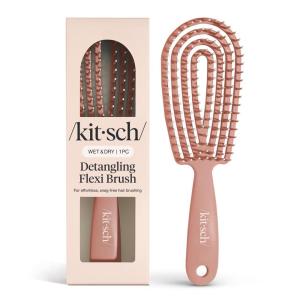 Kitsch Detangler Brush – Flexible Curly Hair Brush for Women, Men & Kids | Detangling Hairbrush with Bendable Frame and Ultra-Smooth Bristles for Wet or Dry Strands – Terracotta(Terracotta)