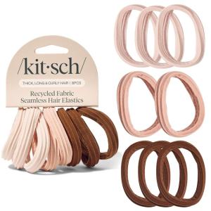 Kitsch Hair Ties No Damage – Strong, Stretchy Hair Bands | Soft Nylon Ponytail Holders, Snag-Free Rubber Bands, Perfect for Updos & Braids | Ideal Gifts for Women – Black, 8pcs(Rosewood (Pack of 8))