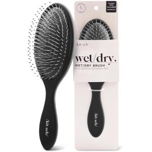 Kitsch Wide Tooth Detangler Comb – Curved Handle for Curly, Wet & Thick Hair, Black Shower Comb for Women(Wet Dry Brush)