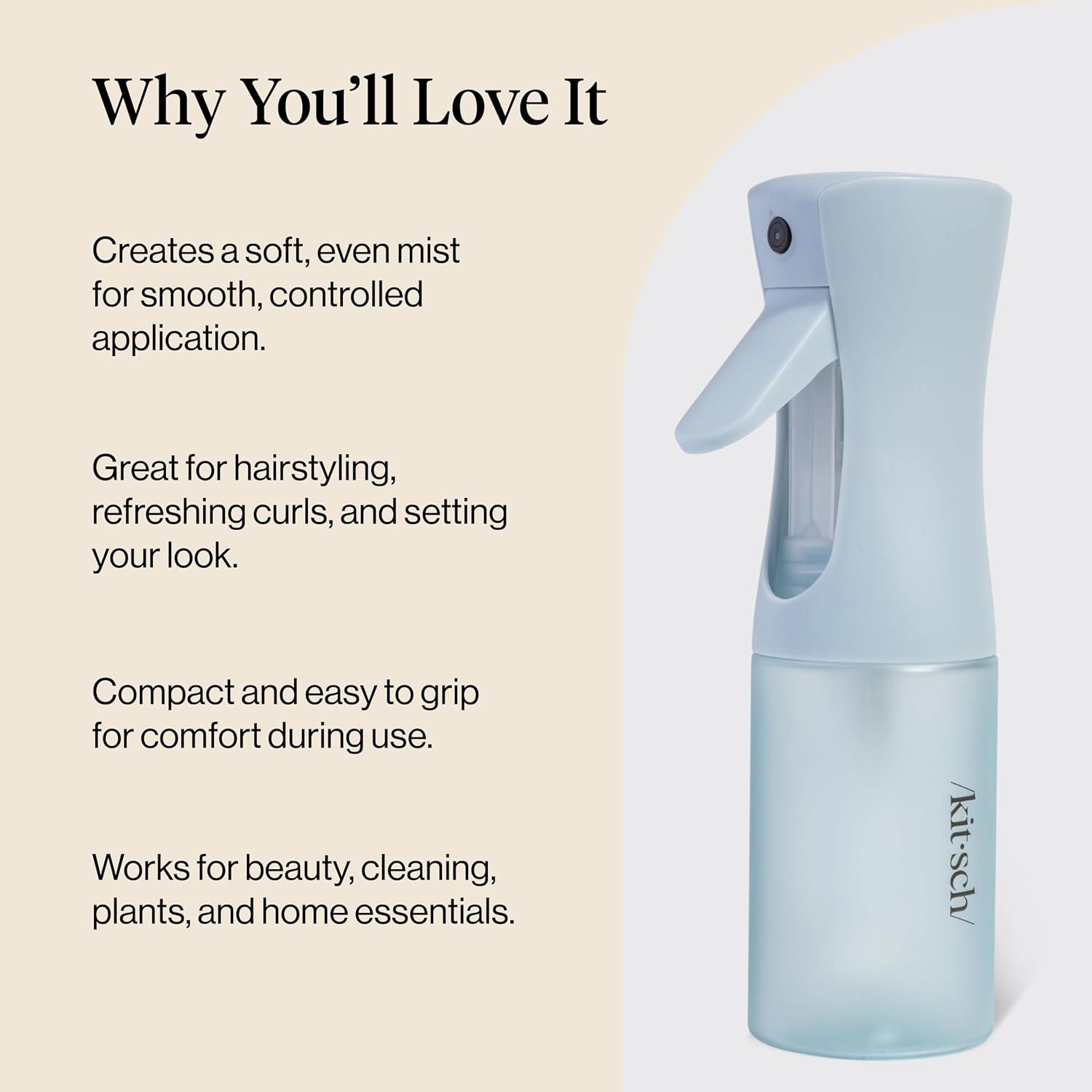 imageKitsch Continuous Spray Bottle for Hair Fine Mist Water Mister amp Water Spray Bottle Recycled Hair Spray Bottle Spray Bottles for Cleaning Styling Plants amp More Terracotta 150mlHaze Blue