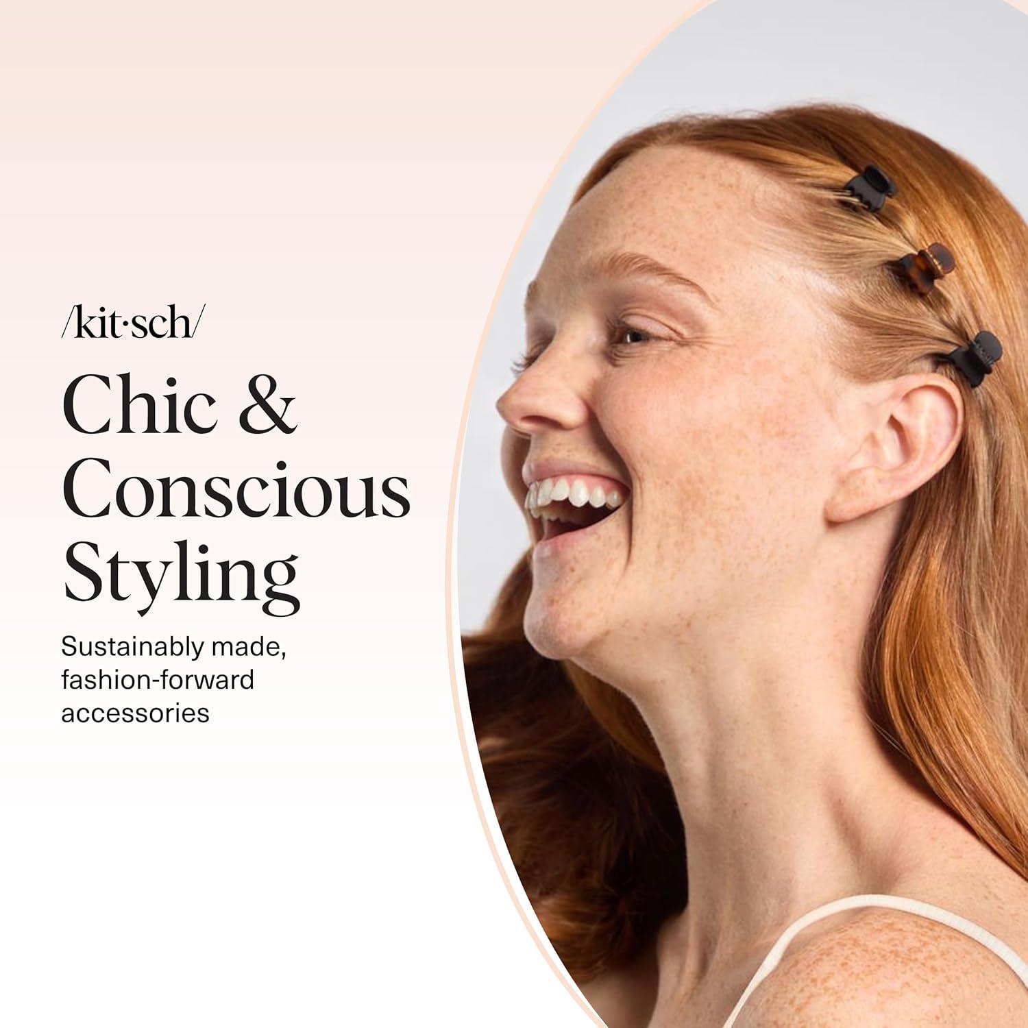 imageKitsch EcoFriendly Medium Claw Clips Cute amp Stylish Short Hair Accessories for Women Girls Ideal Size for Any Hairstyles Ideal Gifts for Women 2pcs Black amp TortoiseTortoise and Black 16 Pieces Mini