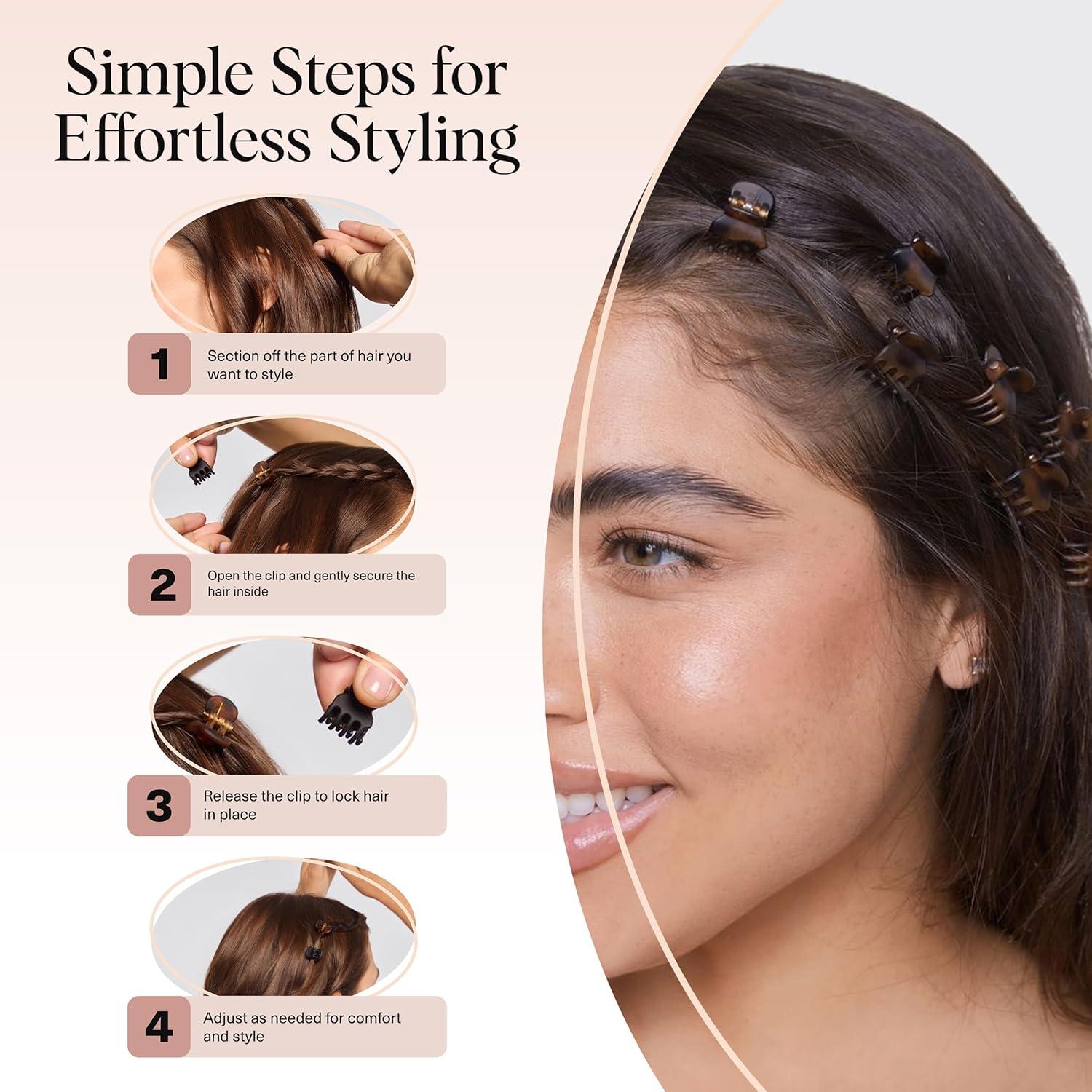 imageKitsch EcoFriendly Medium Claw Clips Cute amp Stylish Short Hair Accessories for Women Girls Ideal Size for Any Hairstyles Ideal Gifts for Women 2pcs Black amp TortoiseTortoise and Black 16 Pieces Mini