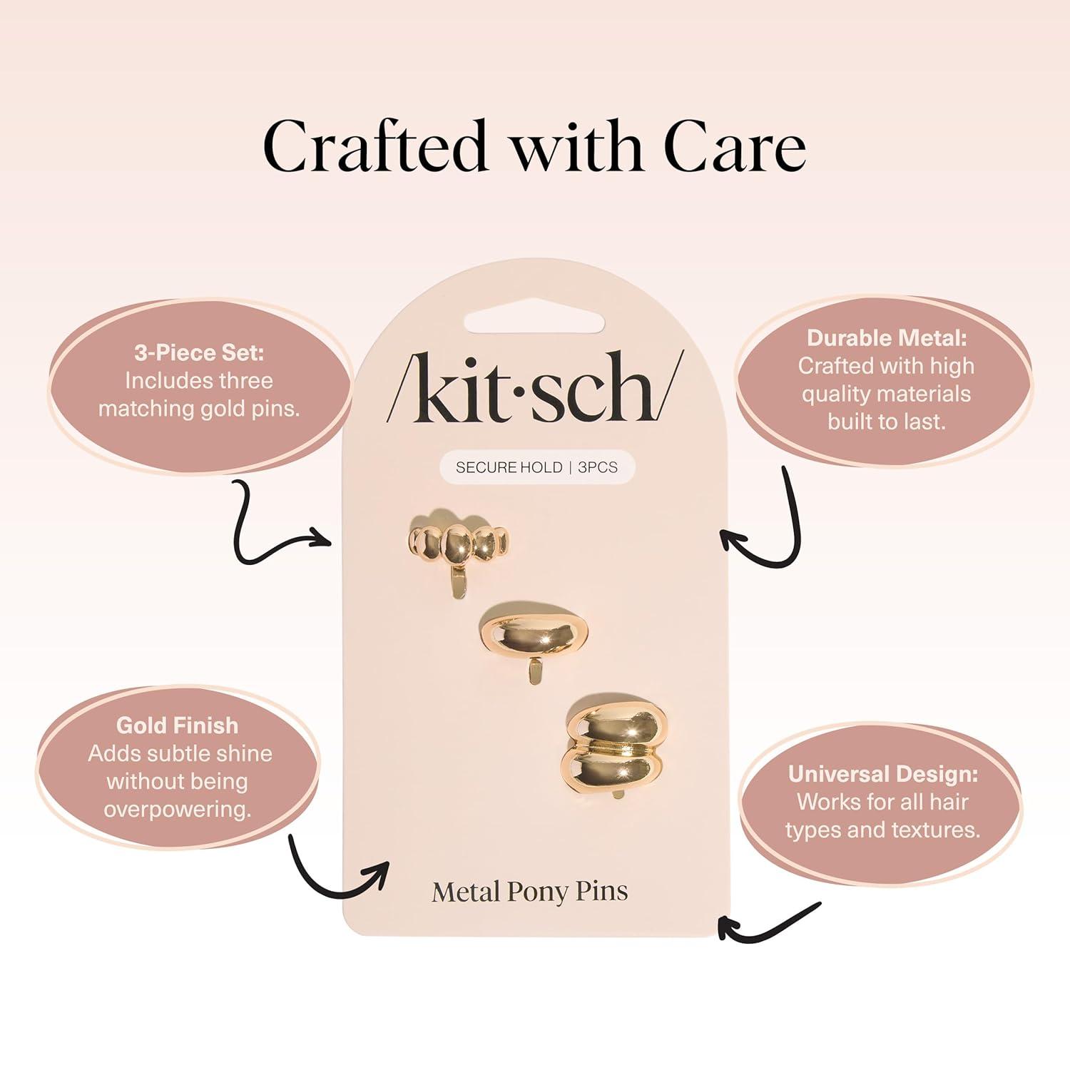 imageKitsch Hair Clips for Women amp Bobby Pins Gold Metal Snap Hair Barrettes Stylish No Slip PainFree Ideal for Everyday Hairstyles Ideal Gifts for Women Sedona 8pc SetGold