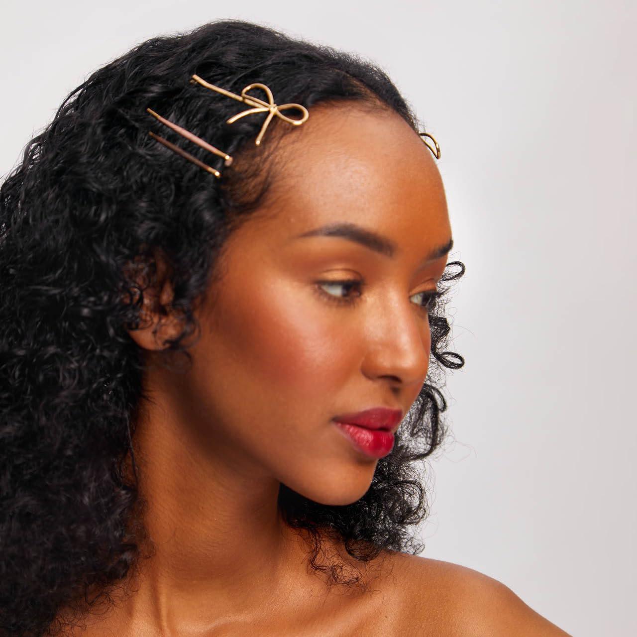 imageKitsch Hair Clips for Women amp Bobby Pins Gold Metal Snap Hair Barrettes Stylish No Slip PainFree Ideal for Everyday Hairstyles Ideal Gifts for Women Sedona 8pc SetRosewood