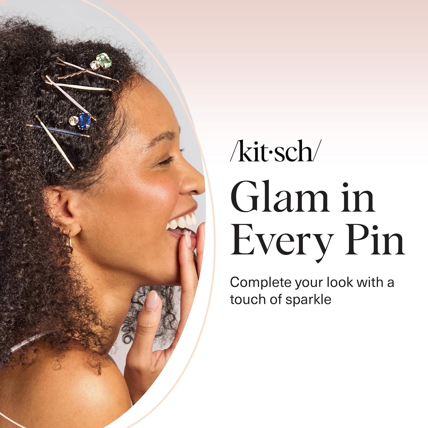 imageKitsch Hair Clips for Women amp Bobby Pins Gold Metal Snap Hair Barrettes Stylish No Slip PainFree Ideal for Everyday Hairstyles Ideal Gifts for Women Sedona 8pc SetGarden Bouquet