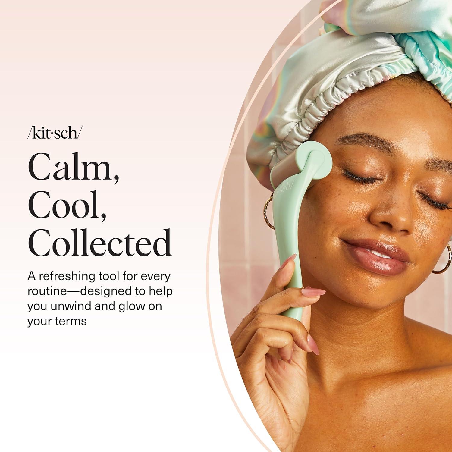 imageKitsch Mini Facial Roller amp Ice Face Roller Skin Care Tool Set for Women Face Massager for Puffy Eyes Cold Therapy Lymphatic Drainage Massager Self Care Gifts for Women amp Men BlushMinty Green