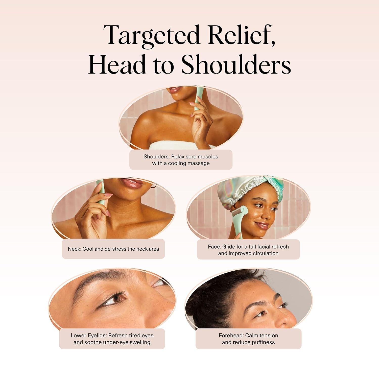 imageKitsch Mini Facial Roller amp Ice Face Roller Skin Care Tool Set for Women Face Massager for Puffy Eyes Cold Therapy Lymphatic Drainage Massager Self Care Gifts for Women amp Men BlushMinty Green