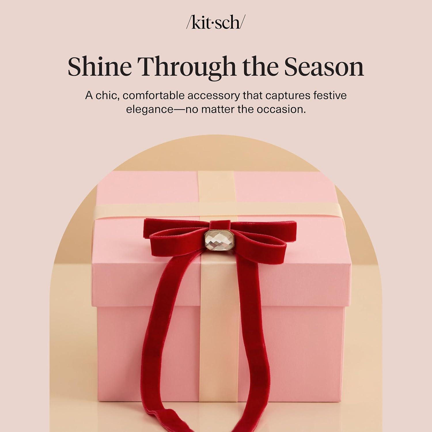 imageKitsch Oversized Hair Bows for Women Recycled Polyester Material Stylish and Elegant Cute Hair Bow Clips Ideal Gifts for Women Rosewood 1pcRed Duckbill