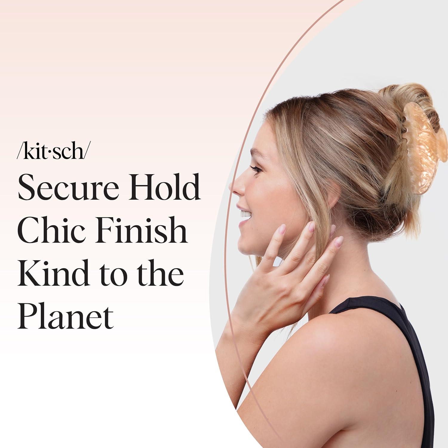 imageKitsch Recycled Plastic Large Claw Clip Big Marble Hair Clips for Women Jaw Clips for Girls Big Claw Clips for Thick Hair Ideal Gifts for Women 1pc BlondeBlonde