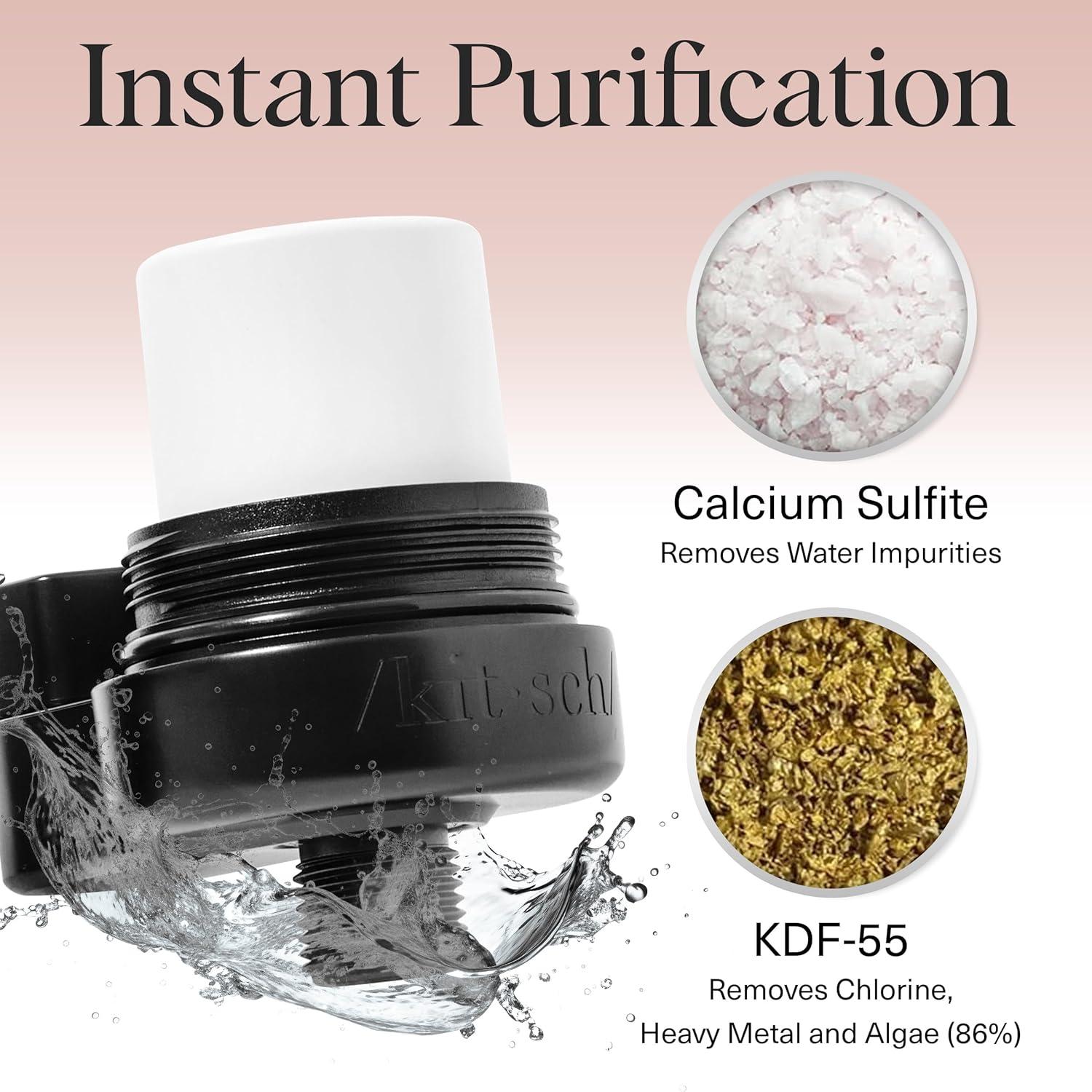 imageKitsch Shower Head Filter for Hard Water Shower Water Filter with KDF55 amp Calcium Sulfite Helps Reduce Chlorine amp Impurities Water Softener Bathroom Accessories for Healthier Hair amp Skin BlackBlack