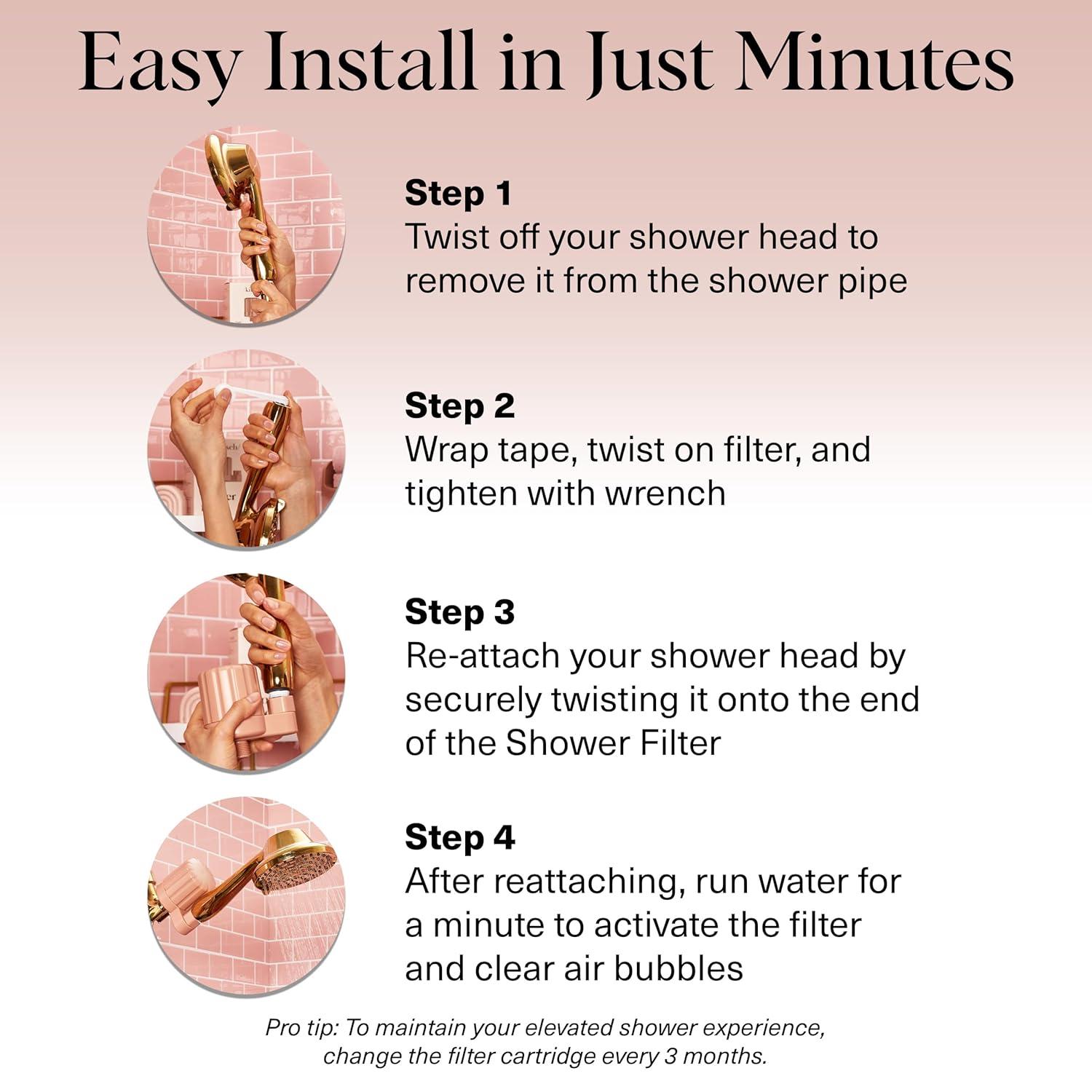 imageKitsch Shower Head Filter for Hard Water Shower Water Filter with KDF55 amp Calcium Sulfite Helps Reduce Chlorine amp Impurities Water Softener Bathroom Accessories for Healthier Hair amp Skin BlackBlack