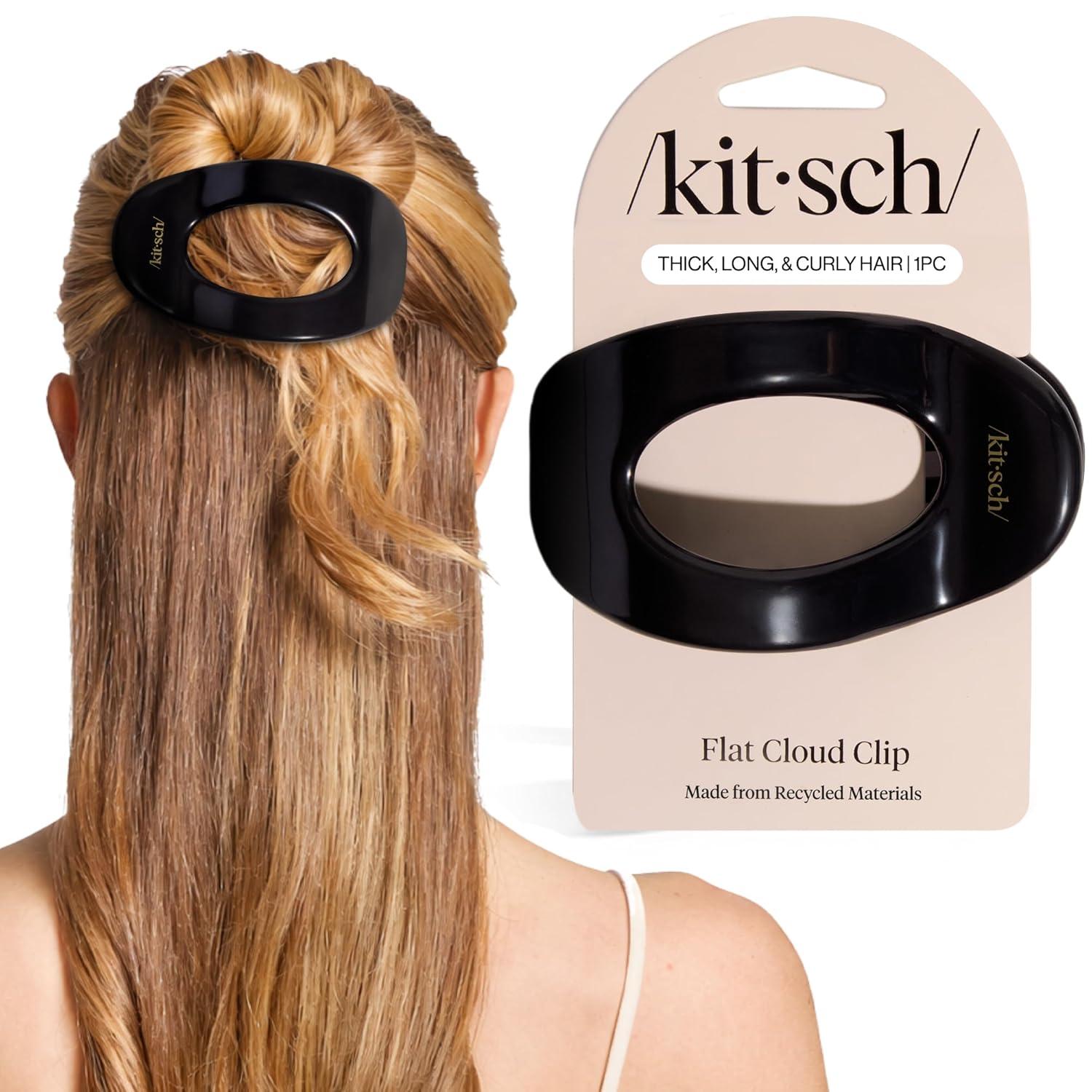 imageKitsch Small Flat Claw Clips for Women Stylish Flat Hair Clips Strong Hold for Thick amp Fine Hair NonSlip for Secure Comfortable AllDay Wear Ideal Gifts for Women Tortoise DesignBlack