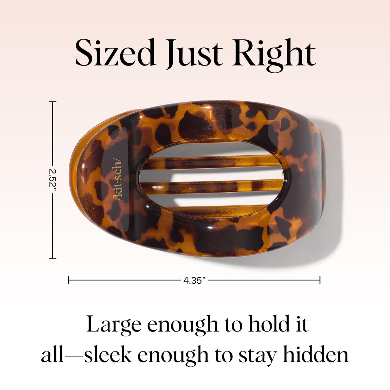 imageKitsch Small Flat Claw Clips for Women Stylish Flat Hair Clips Strong Hold for Thick amp Fine Hair NonSlip for Secure Comfortable AllDay Wear Ideal Gifts for Women Tortoise DesignTortoise Design