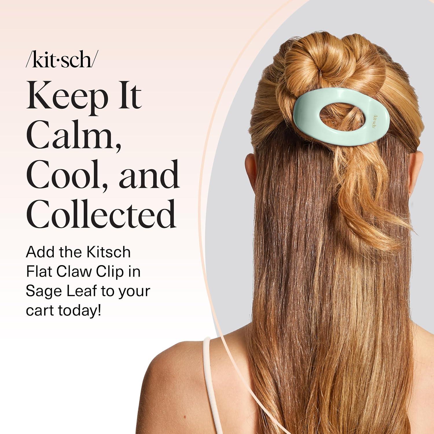 imageKitsch Small Flat Claw Clips for Women Stylish Flat Hair Clips Strong Hold for Thick amp Fine Hair NonSlip for Secure Comfortable AllDay Wear Ideal Gifts for Women Tortoise DesignSage Leaf