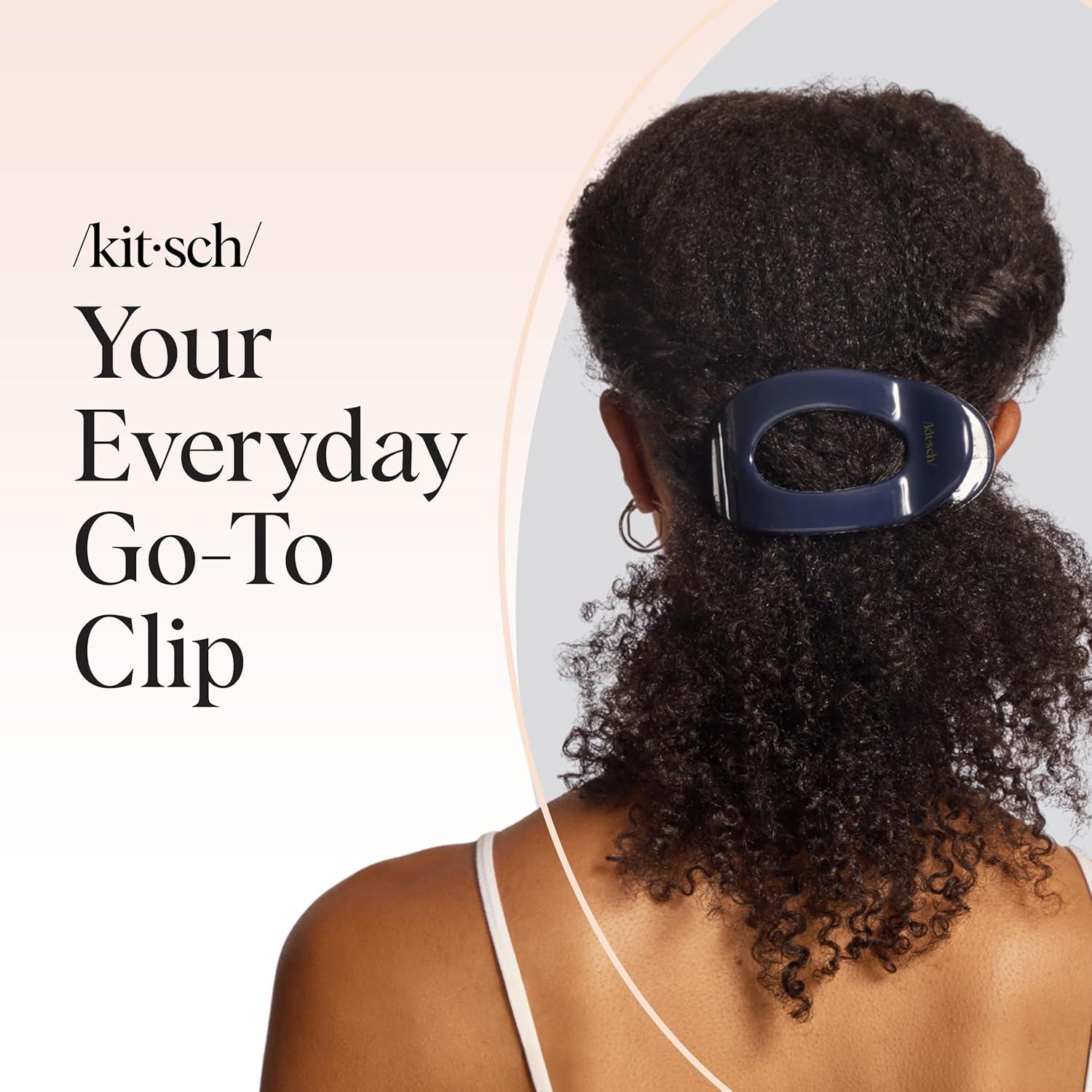 imageKitsch Small Flat Claw Clips for Women Stylish Flat Hair Clips Strong Hold for Thick amp Fine Hair NonSlip for Secure Comfortable AllDay Wear Ideal Gifts for Women Tortoise DesignBlue Orchid