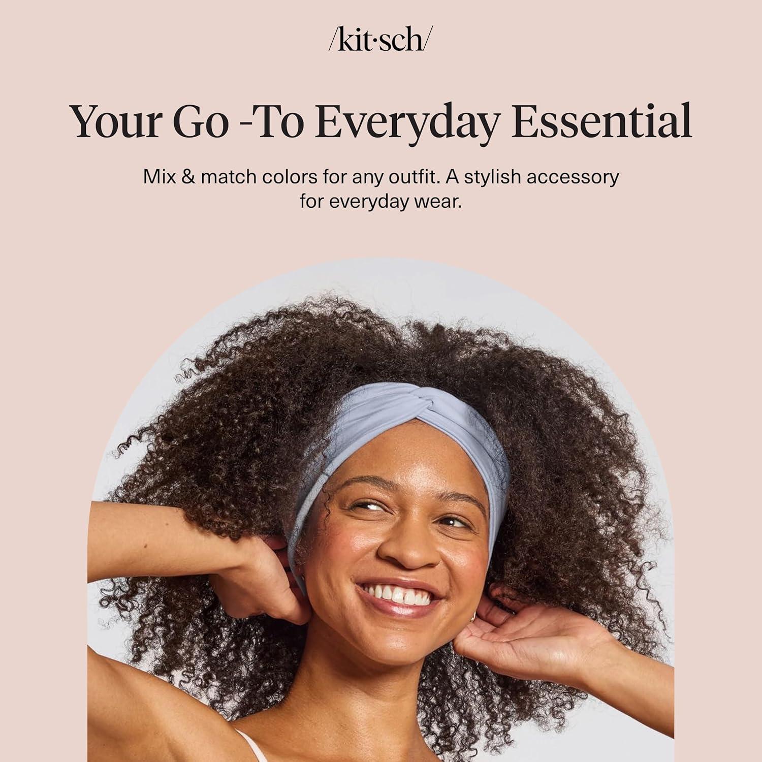 imageKitsch Wide Headbands for Women Non Slip Running Headbands for Girls Ideal for Working Out Yoga Gym or Lounging Stretchy Head Bands Fashion Hair Accessories Garden Bouquet 2pcsGarden Bouquet