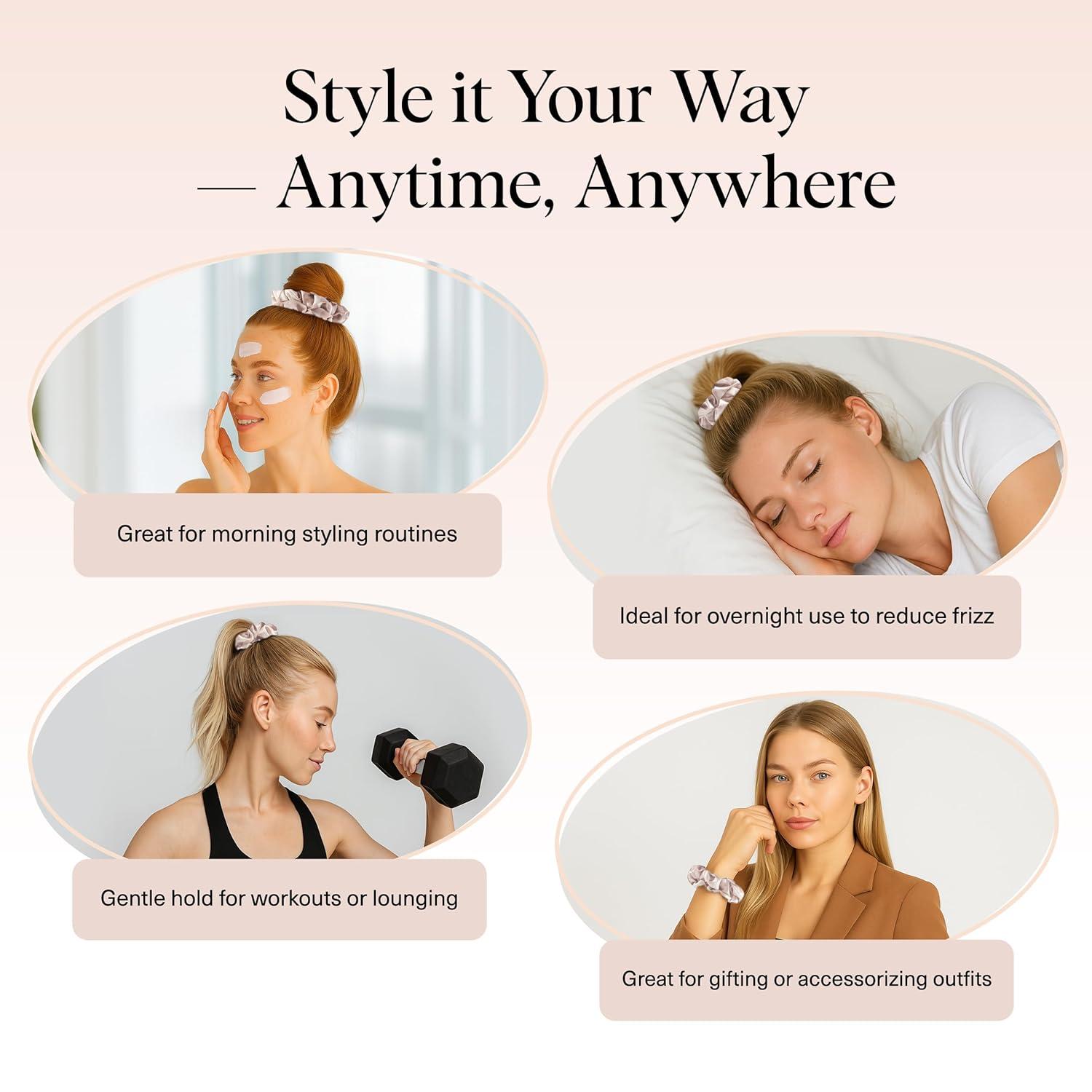 imageKitsch amp MickeyMinnie Fabric Rhinestone Scrunchies for Girls and Women Hair Scrunchies for All Hair Types Perfect for Updo Ideal Gifts for Women Cream 1 PieceBlush Black