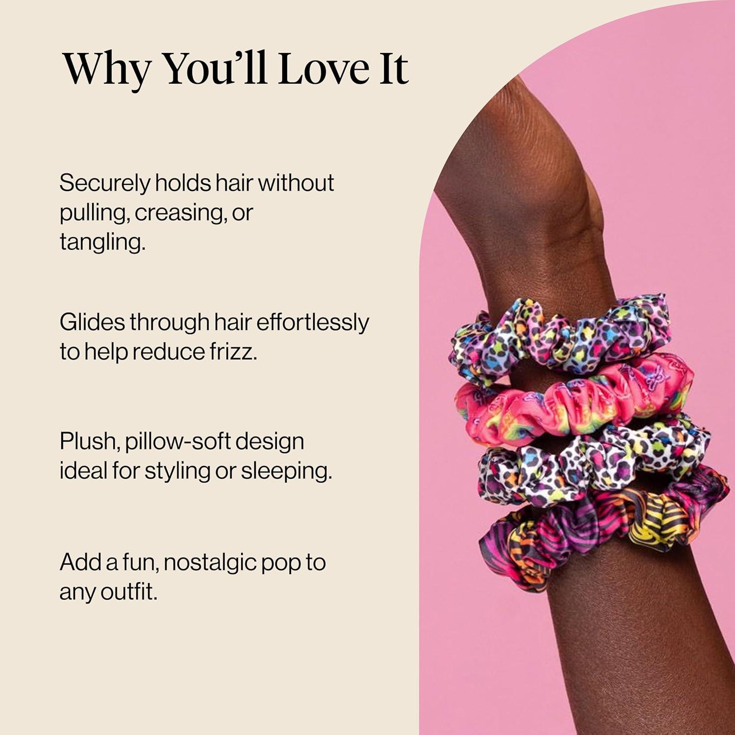 imageKitsch amp MickeyMinnie Fabric Rhinestone Scrunchies for Girls and Women Hair Scrunchies for All Hair Types Perfect for Updo Ideal Gifts for Women Cream 1 PieceRainbow Leopard