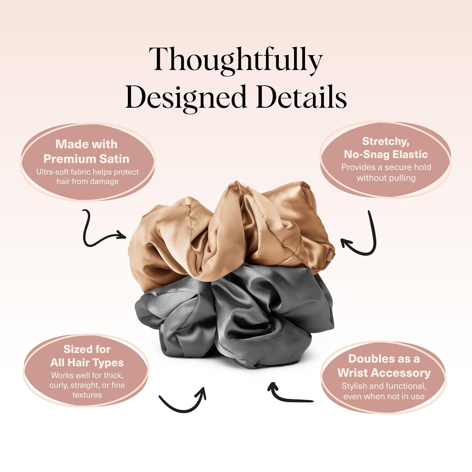 imageKitsch amp MickeyMinnie Fabric Rhinestone Scrunchies for Girls and Women Hair Scrunchies for All Hair Types Perfect for Updo  Ideal Gifts for Women Cream  1 PieceGold