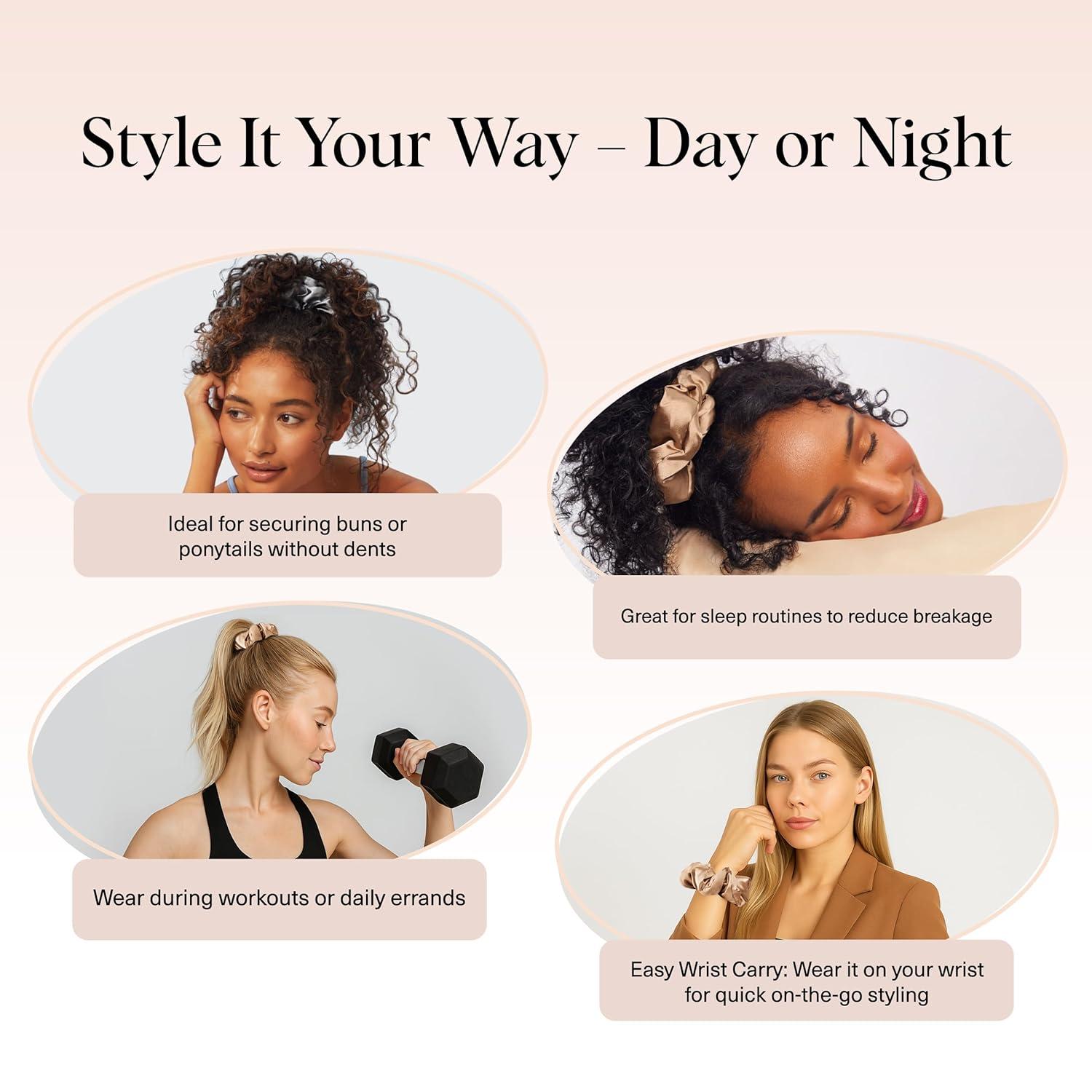 imageKitsch amp MickeyMinnie Fabric Rhinestone Scrunchies for Girls and Women Hair Scrunchies for All Hair Types Perfect for Updo  Ideal Gifts for Women Cream  1 PieceGold