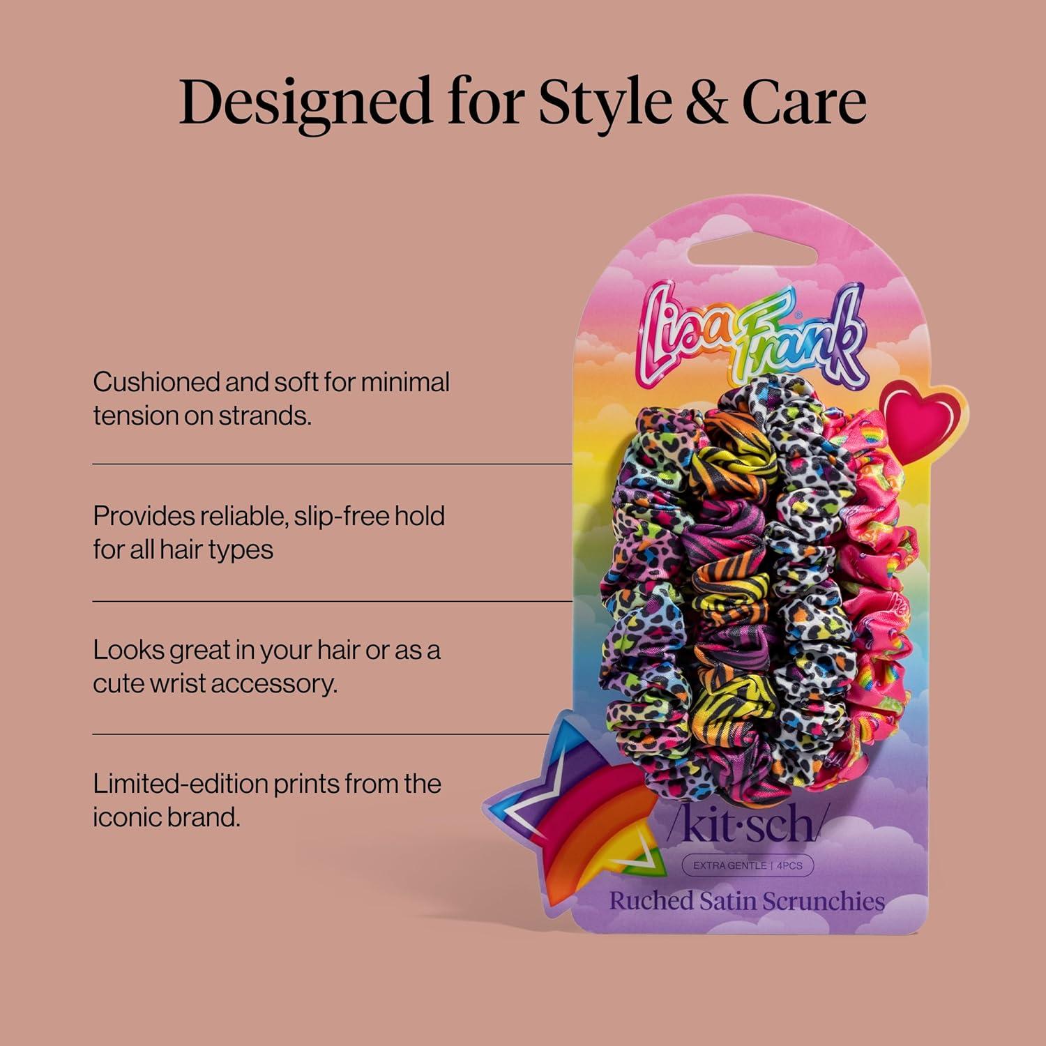 imageKitsch amp MickeyMinnie Fabric Rhinestone Scrunchies for Girls and Women Hair Scrunchies for All Hair Types Perfect for Updo Ideal Gifts for Women Cream 1 PieceRainbow Leopard