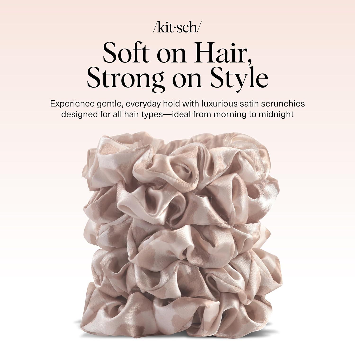 imageKitsch amp MickeyMinnie Fabric Rhinestone Scrunchies for Girls and Women Hair Scrunchies for All Hair Types Perfect for Updo  Ideal Gifts for Women Cream  1 PieceLeopard