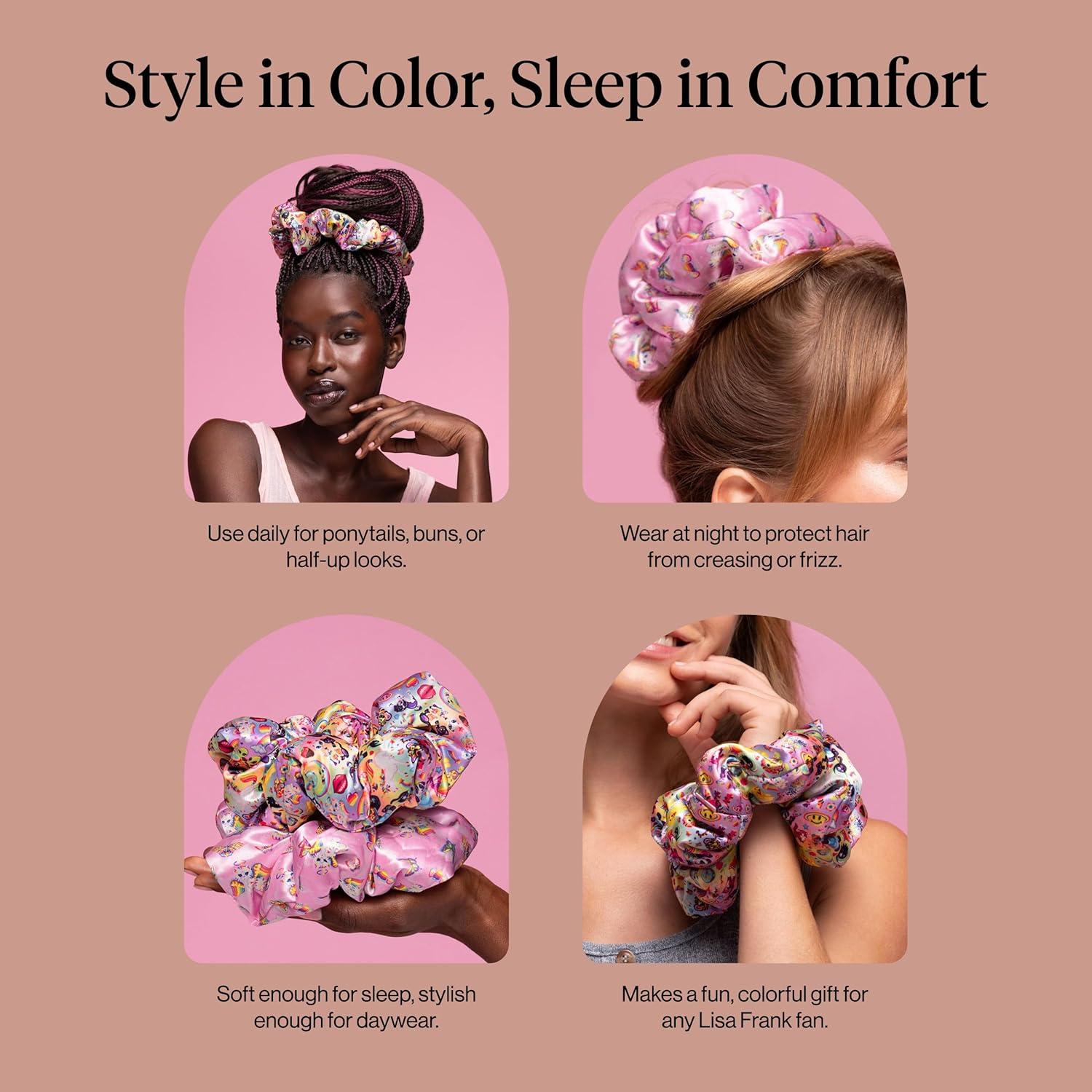 imageKitsch amp MickeyMinnie Fabric Rhinestone Scrunchies for Girls and Women Hair Scrunchies for All Hair Types Perfect for Updo Ideal Gifts for Women Cream 1 PieceLisa Frank