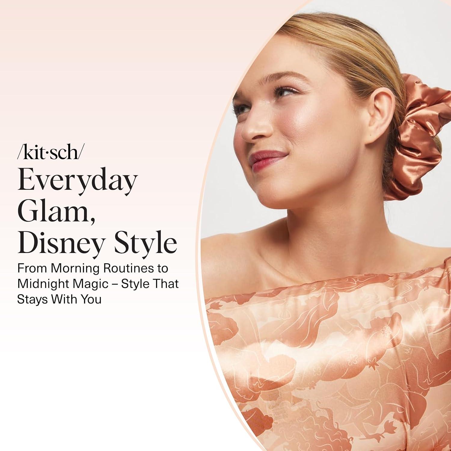 imageKitsch amp MickeyMinnie Fabric Rhinestone Scrunchies for Girls and Women Hair Scrunchies for All Hair Types Perfect for Updo  Ideal Gifts for Women Cream  1 PieceDesert Crown