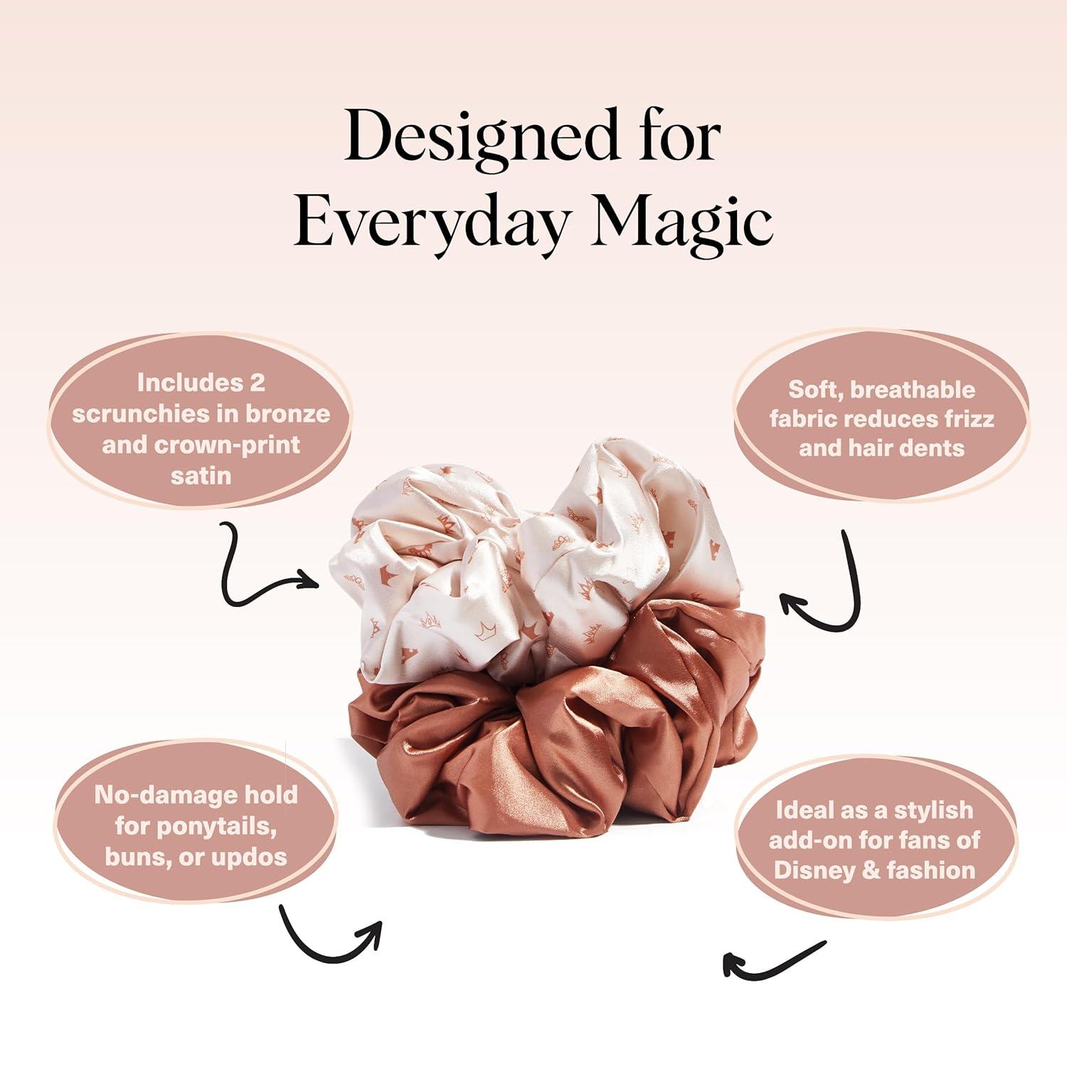 imageKitsch amp MickeyMinnie Fabric Rhinestone Scrunchies for Girls and Women Hair Scrunchies for All Hair Types Perfect for Updo  Ideal Gifts for Women Cream  1 PieceDesert Crown