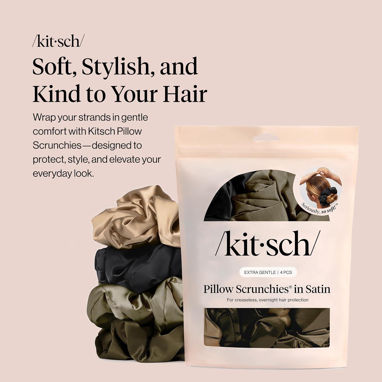 imageKitsch amp MickeyMinnie Fabric Rhinestone Scrunchies for Girls and Women Hair Scrunchies for All Hair Types Perfect for Updo  Ideal Gifts for Women Cream  1 PieceBlack 4 pcs