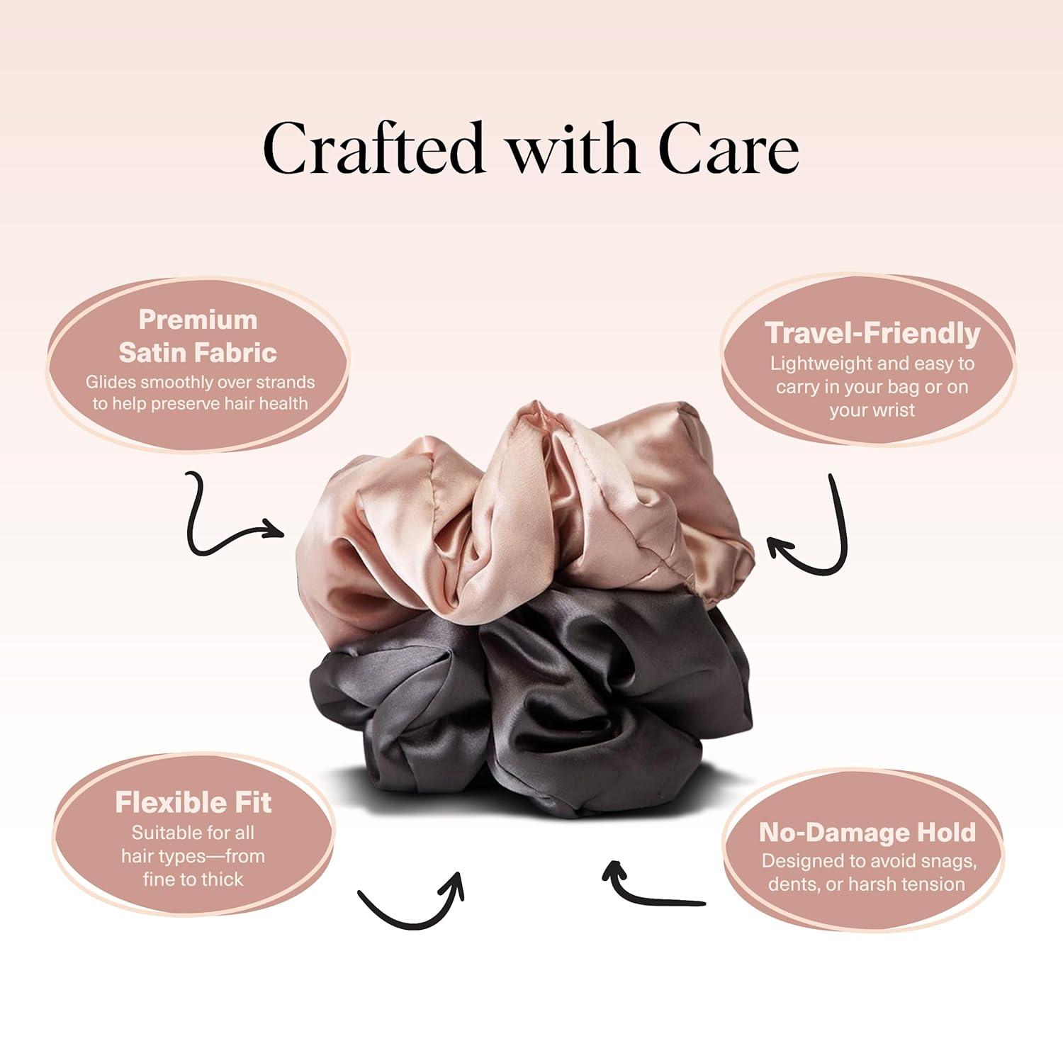 imageKitsch amp MickeyMinnie Fabric Rhinestone Scrunchies for Girls and Women Hair Scrunchies for All Hair Types Perfect for Updo Ideal Gifts for Women Cream 1 PieceBlushCharcoal