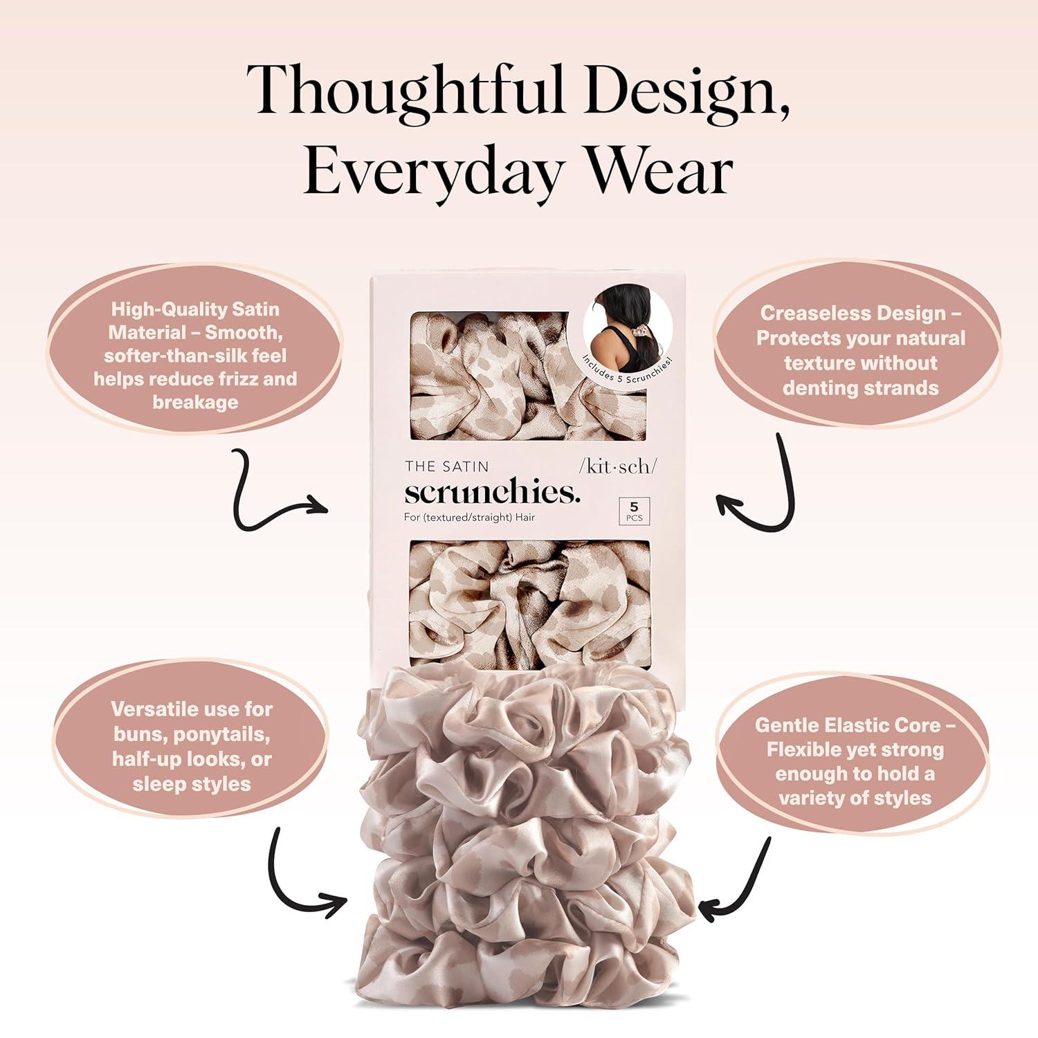 imageKitsch amp MickeyMinnie Fabric Rhinestone Scrunchies for Girls and Women Hair Scrunchies for All Hair Types Perfect for Updo  Ideal Gifts for Women Cream  1 PieceLeopard