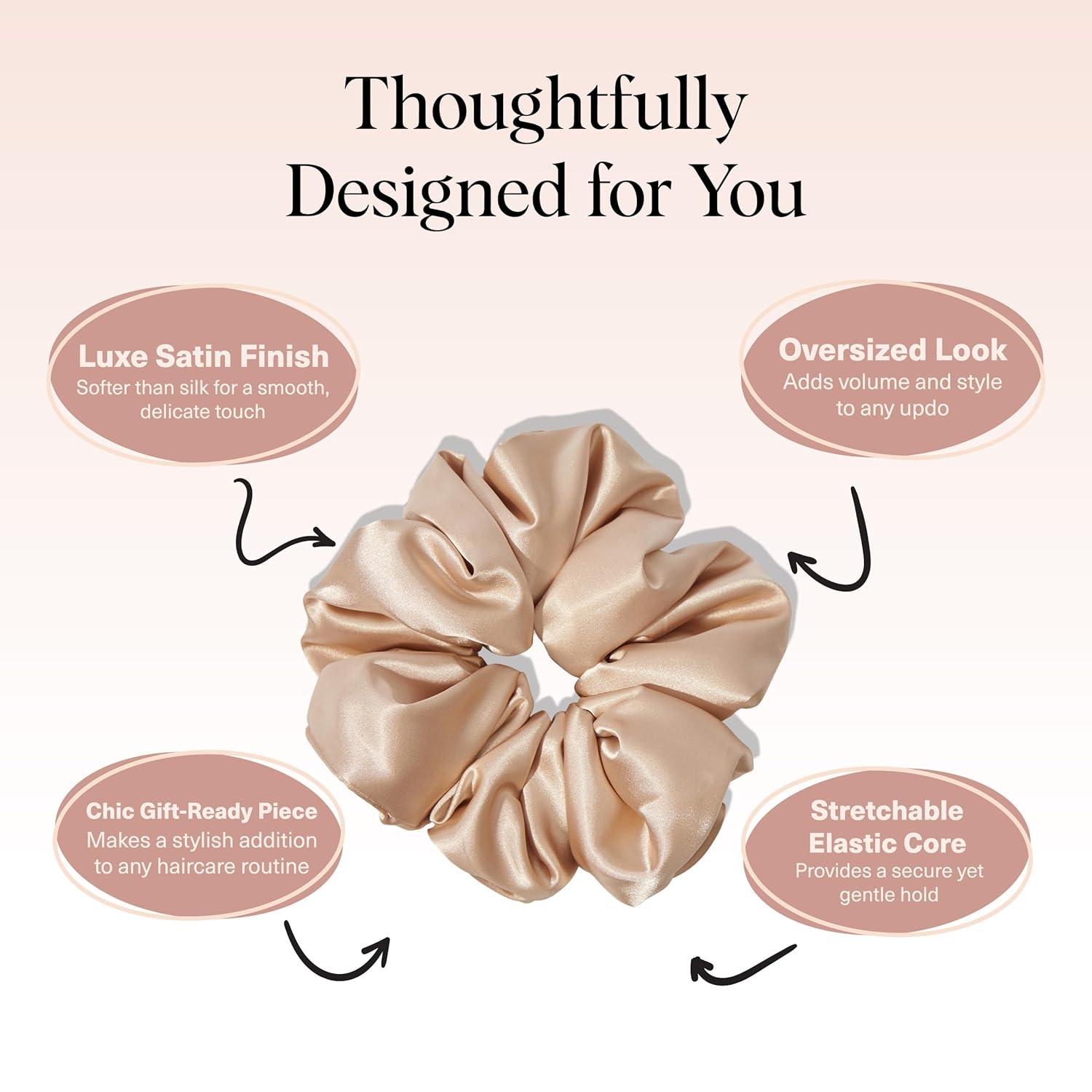 imageKitsch amp MickeyMinnie Fabric Rhinestone Scrunchies for Girls and Women Hair Scrunchies for All Hair Types Perfect for Updo  Ideal Gifts for Women Cream  1 PieceChampagne