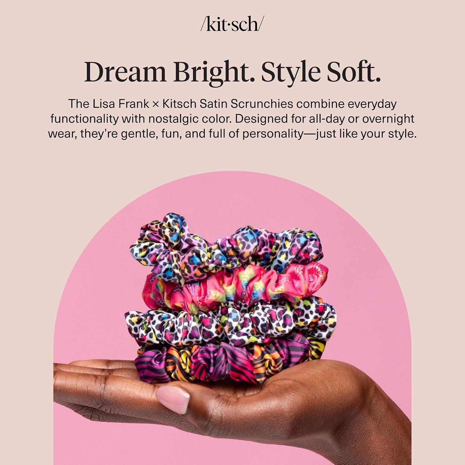 imageKitsch amp MickeyMinnie Fabric Rhinestone Scrunchies for Girls and Women Hair Scrunchies for All Hair Types Perfect for Updo Ideal Gifts for Women Cream 1 PieceRainbow Leopard