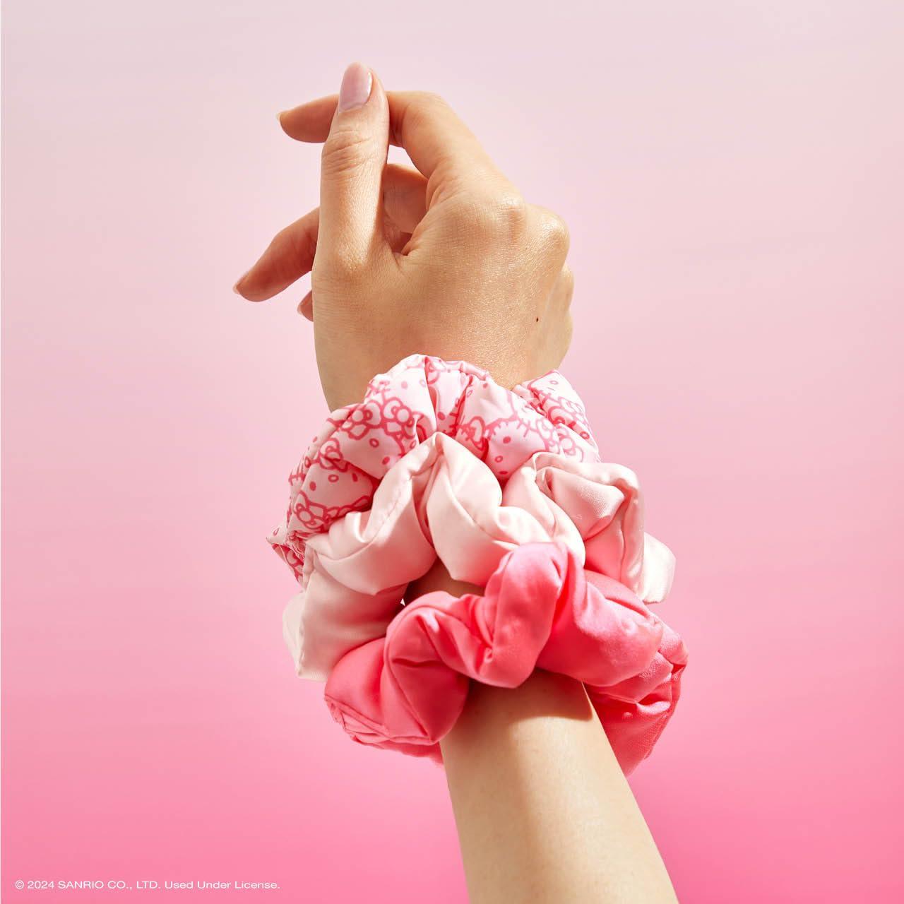 imageKitsch amp MickeyMinnie Fabric Rhinestone Scrunchies for Girls and Women Hair Scrunchies for All Hair Types Perfect for Updo  Ideal Gifts for Women Cream  1 PieceHello Kitty