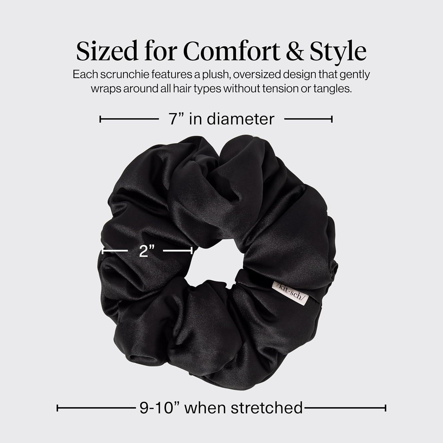 imageKitsch amp MickeyMinnie Fabric Rhinestone Scrunchies for Girls and Women Hair Scrunchies for All Hair Types Perfect for Updo  Ideal Gifts for Women Cream  1 PieceBlack 4 pcs