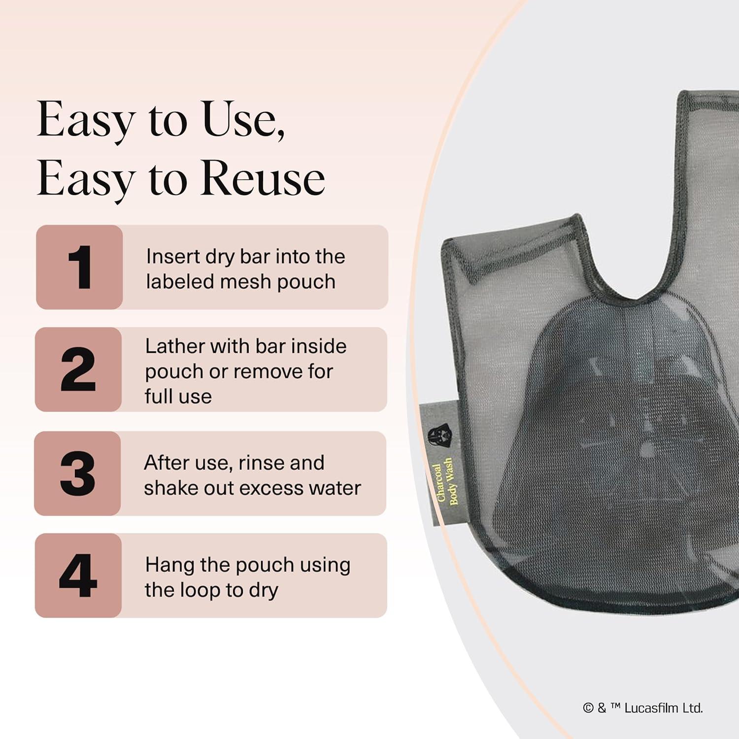 imageKitsch x Star Wars R2D2 Soap Saver Bag Patented Mesh Bag Soap Holder for Shampoo amp Conditioner Bars Extends Use amp Prevents Soggy Mess Recycled Mesh Beauty Pouch EcoFriendlyDarth Vader