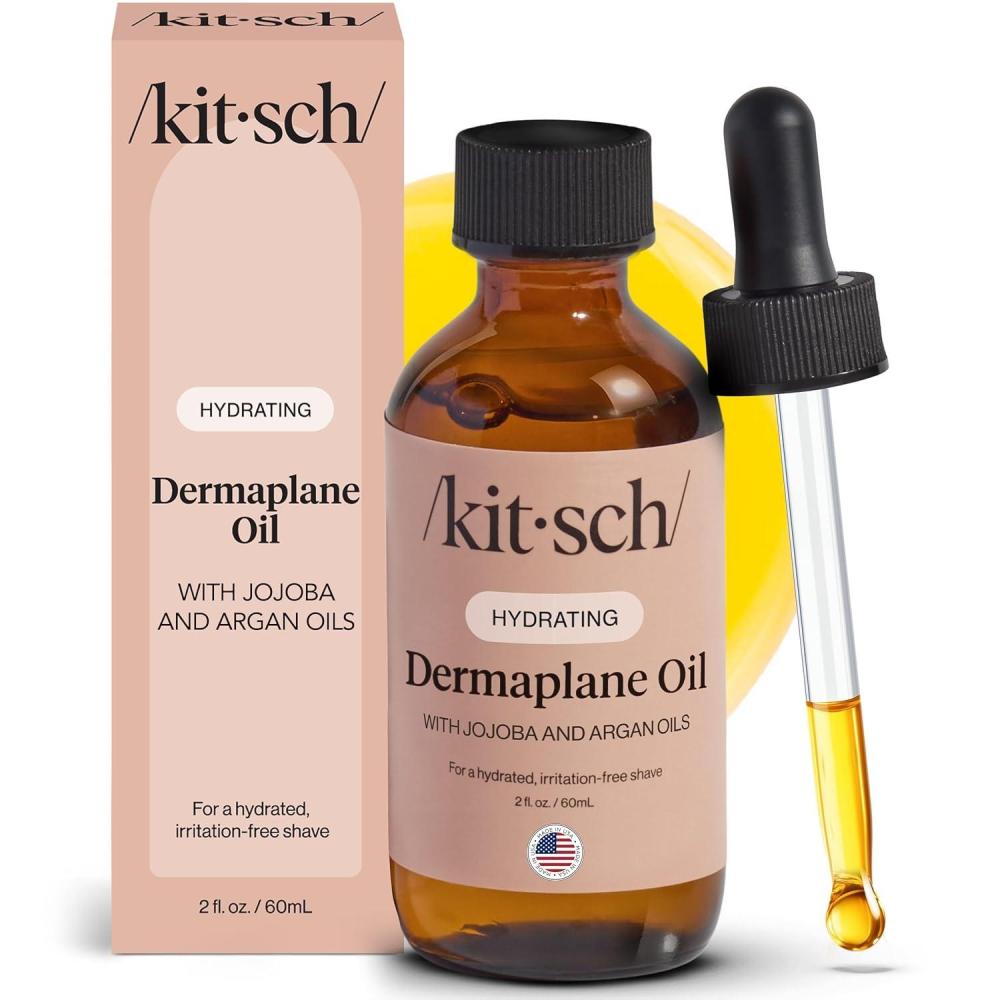 imageKitsch Dermaplane Face Oil with Jojoba amp Argan Oil Hydrating Facial Formula for Dermaplaning Tool Gua Sha amp Razor Use IrritationFree Shave Oil for Soft Radiant Skin 2oz