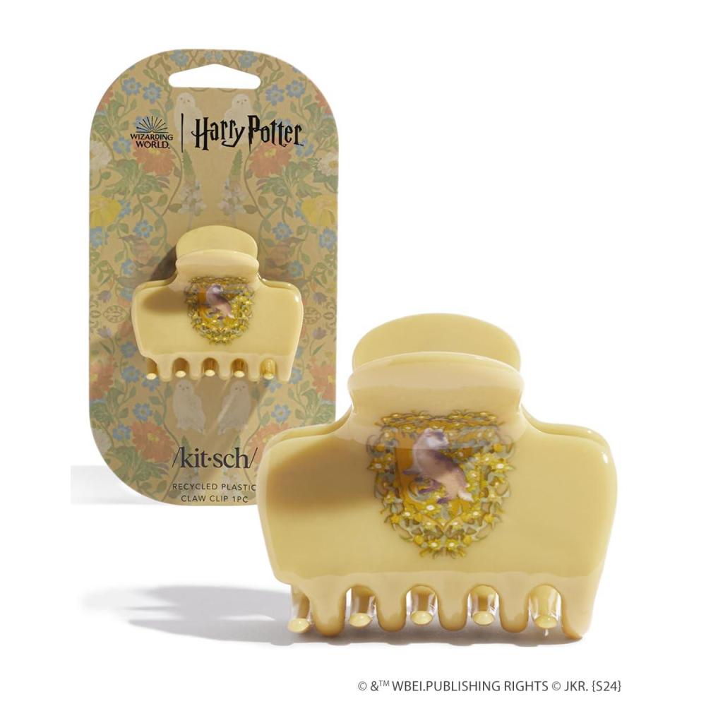 imageKitsch Hello Kitty Recycled Plastic Puffy Medium Hair Clips for Women Medium Claw Clips for Thick amp Thin Hair  Ideal Gifts for Women 1 PieceHufflepuff