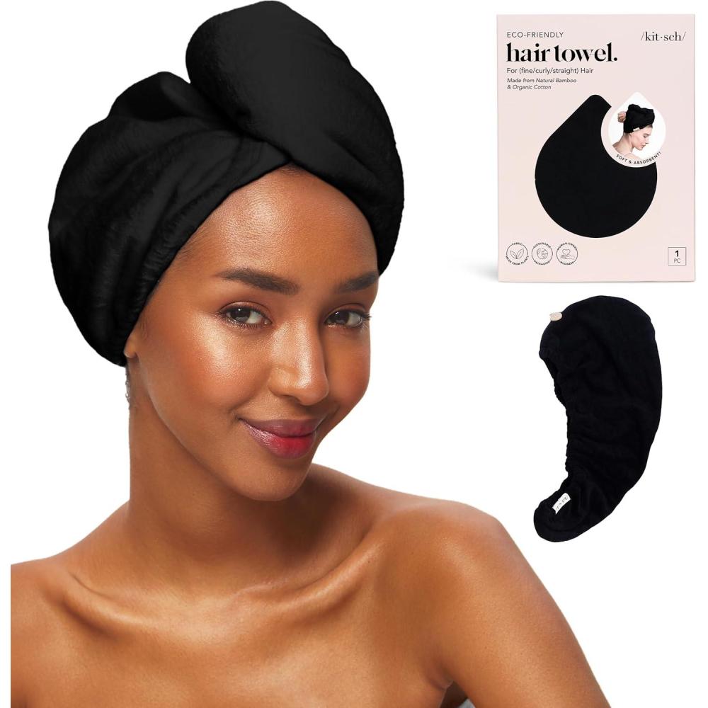 imageKitsch Microfiber Hair Towel WrapBlack