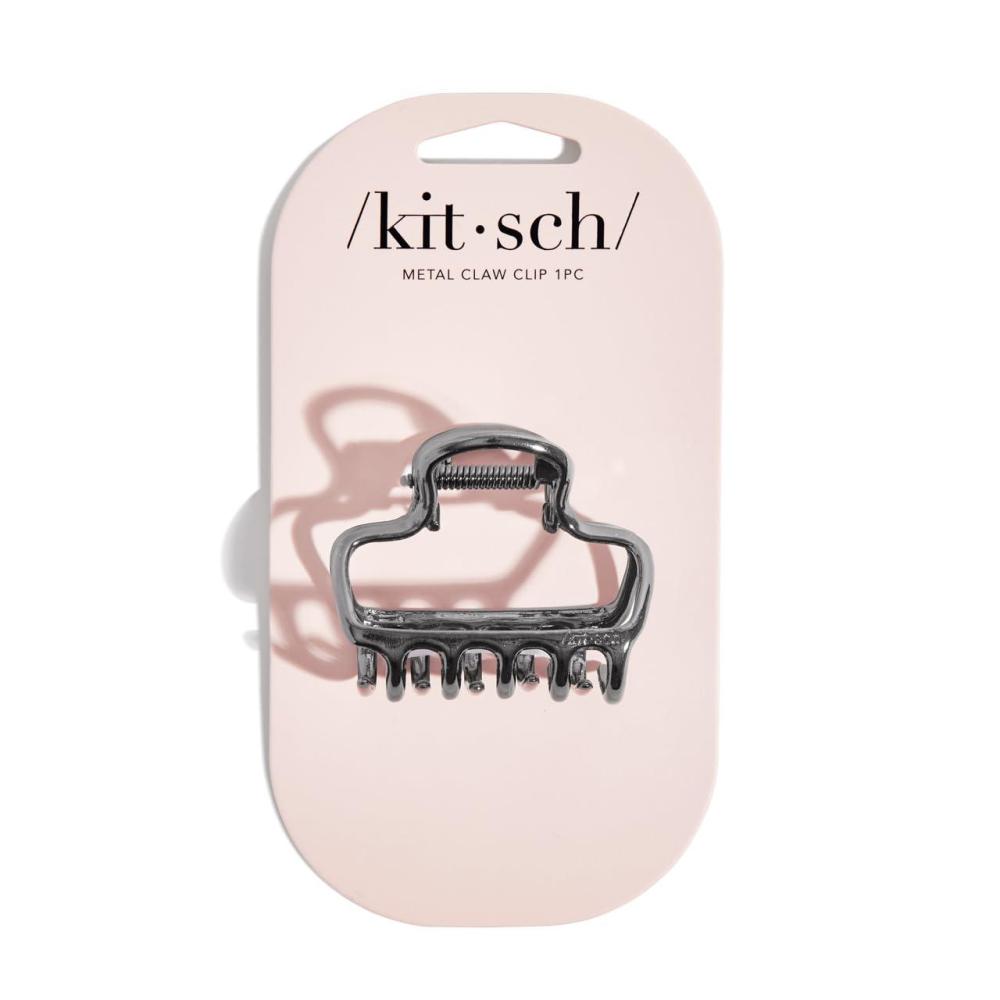 imageKitsch Open Shape Metal Hair Clips for Women Durable amp Elegant Metal Claw Clips Strong Hold for Updo and Half Up Styles Ideal Gifts for Women Hematite 1pcHematite Open Shape