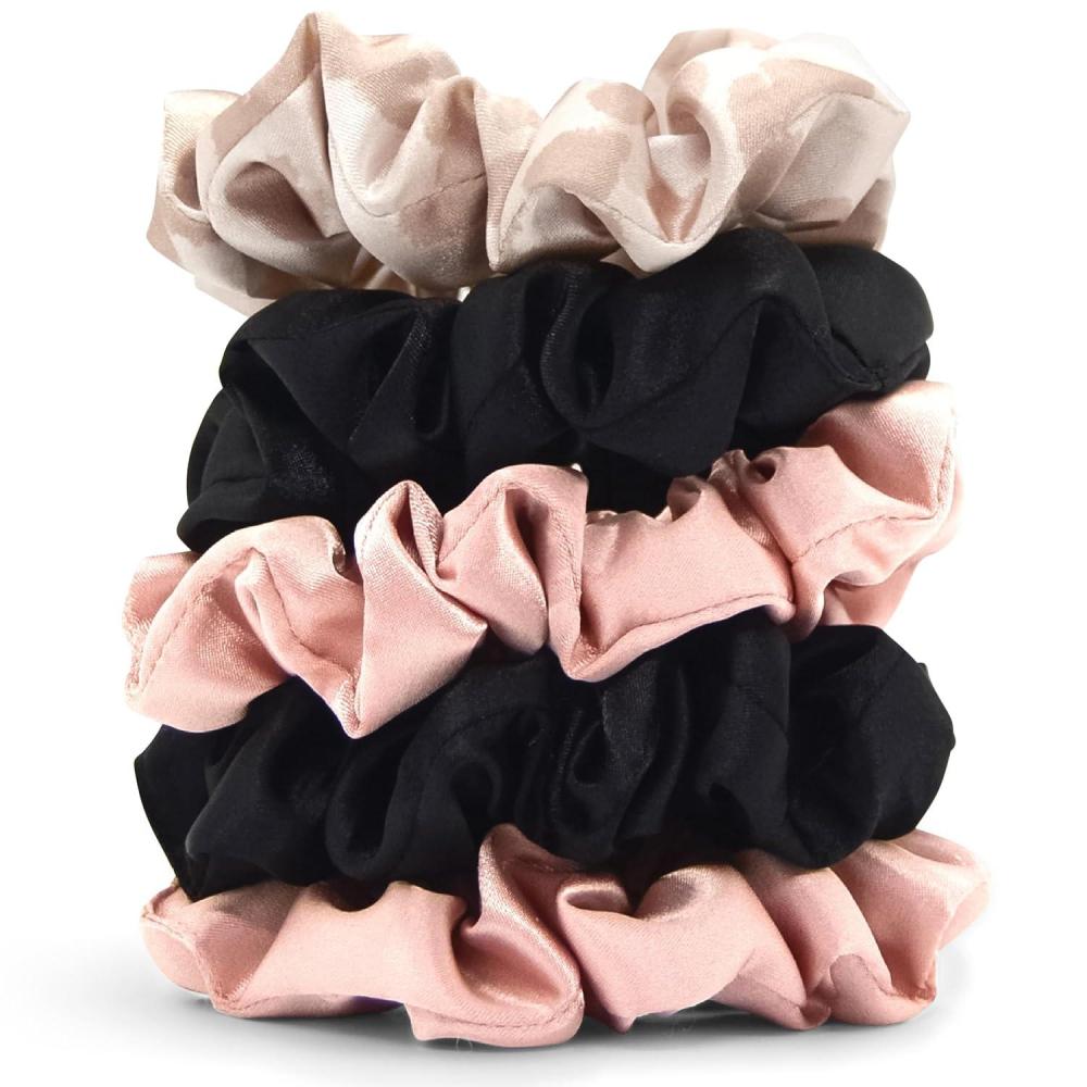 imageKitsch amp MickeyMinnie Fabric Rhinestone Scrunchies for Girls and Women Hair Scrunchies for All Hair Types Perfect for Updo Ideal Gifts for Women Cream 1 PieceBlush Black