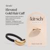 Kitsch Gold Hair Cuff – Metal Ponytail Cuff for Braids, Updos & Everyday Hairstyle | Durable & Elegant Hair Ties | Girl Fashion Accessories – Medium, 1pc(Gold)