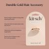 Kitsch Gold Hair Cuff – Metal Ponytail Cuff for Braids, Updos & Everyday Hairstyle | Durable & Elegant Hair Ties | Girl Fashion Accessories – Medium, 1pc(Gold)