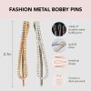 Kitsch Hair Clips for Women & Bobby Pins – Gold Metal Snap Hair Barrettes | Stylish, No Slip, Pain-Free | Ideal for Everyday Hairstyles | Ideal Gifts for Women – Sedona, 8pc Set(Rhinestone Teardrop Shape Gold and Silver)