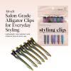 Kitsch Professional Alligator Clips for Hair Styling – 3.5″ Aluminum Hair Sectioning Clips for Salon & Makeup Application | Lightweight for Stylists | Ideal Gifts for Women – Iridescent, 6 Pcs(Iridescent)