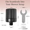 Kitsch Shower Head Filter for Hard Water – Shower Water Filter with KDF-55 & Calcium Sulfite, Helps Reduce Chlorine & Impurities, Water Softener – Bathroom Accessories for Healthier Hair & Skin- Black(Black)