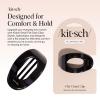Kitsch Small Flat Claw Clips for Women – Stylish Flat Hair Clips, Strong Hold for Thick & Fine Hair | Non-Slip for Secure, Comfortable All-Day Wear | Ideal Gifts for Women -Tortoise Design(Black)