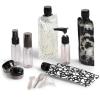 Kitsch 11 PCS Travel Bottles for Toiletries – Travel Essentials Kit for Shampoo, Conditioner, Lotion & More – TSA Approved Travel Bottles, Leak-Proof Refillable Travel Size Containers – Black & Ivory(Black Tie Dye)